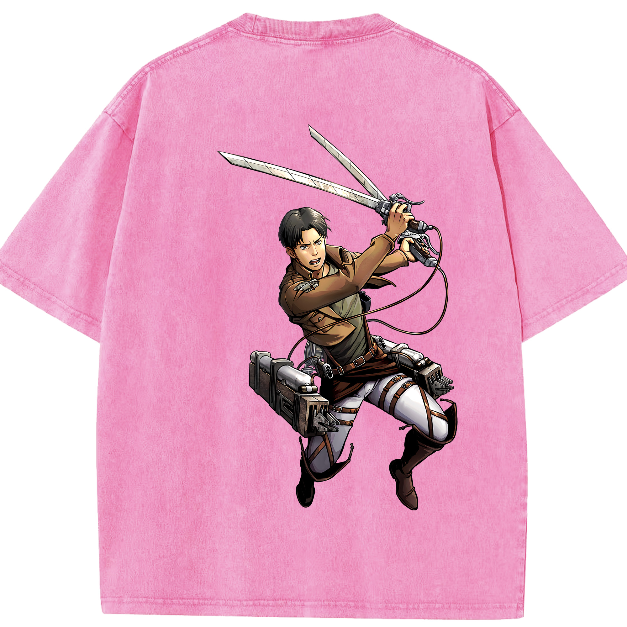 （画像用） 進撃の巨人 Attack on Titan 綿100% ヴィンテージ風 半袖Tシャツ（背面プリント）